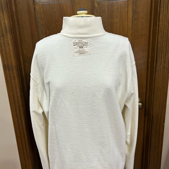 Aeropostale Off-White Long Sleeve Henley Style Pullover Sweatshirt - Picture 11 of 11